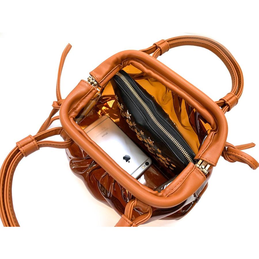 adia クリアバッグ ショルダー おしゃれ 人気 透明 カバン ビニール