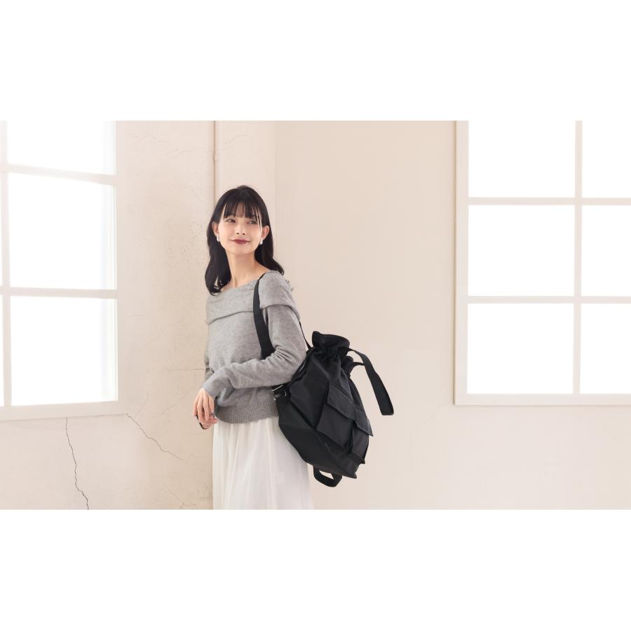 adia ナイロン 巾着トートバッグ リュック 2way 多機能 前面ポケット