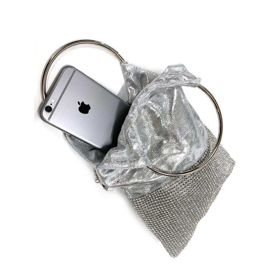 adia パーティバッグ ポーチ ショルダー キラキラ ラインストーン