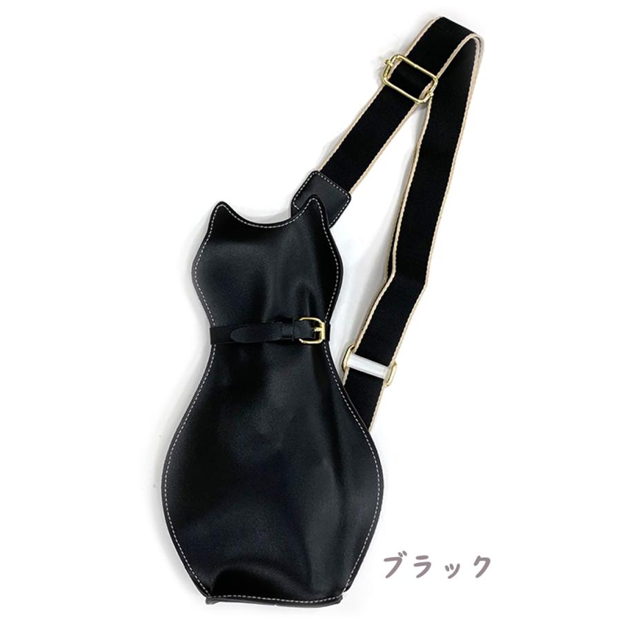 adia ねこバッグ レディース シルエット かわいい ブラック ホワイト