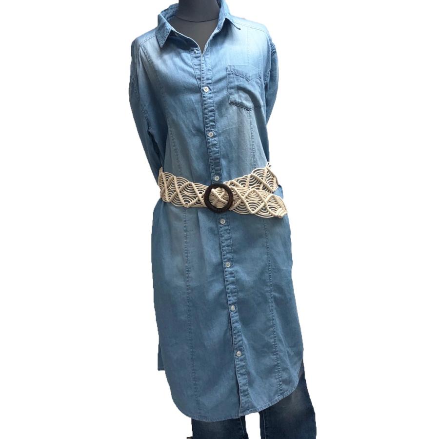 adia マクラメ編み レディースベルト 編込み 太 幅広 サイズフリー 縄