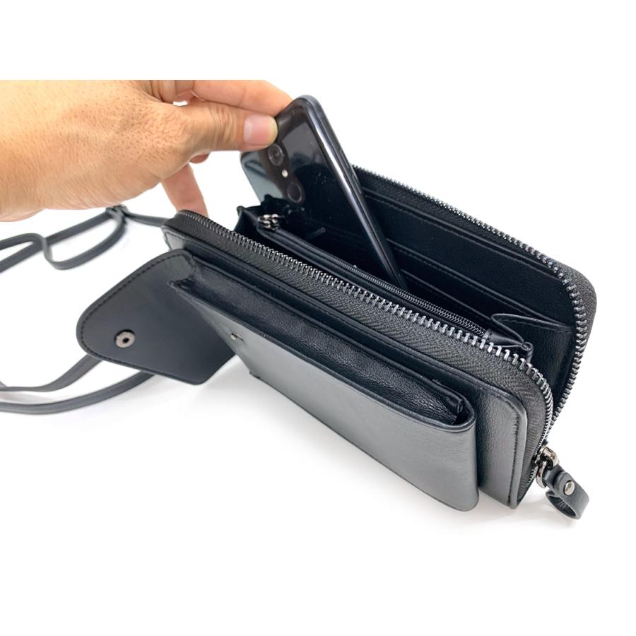 adia スマホポーチ スマホショルダー メンズ ウォレット ショルダー 長