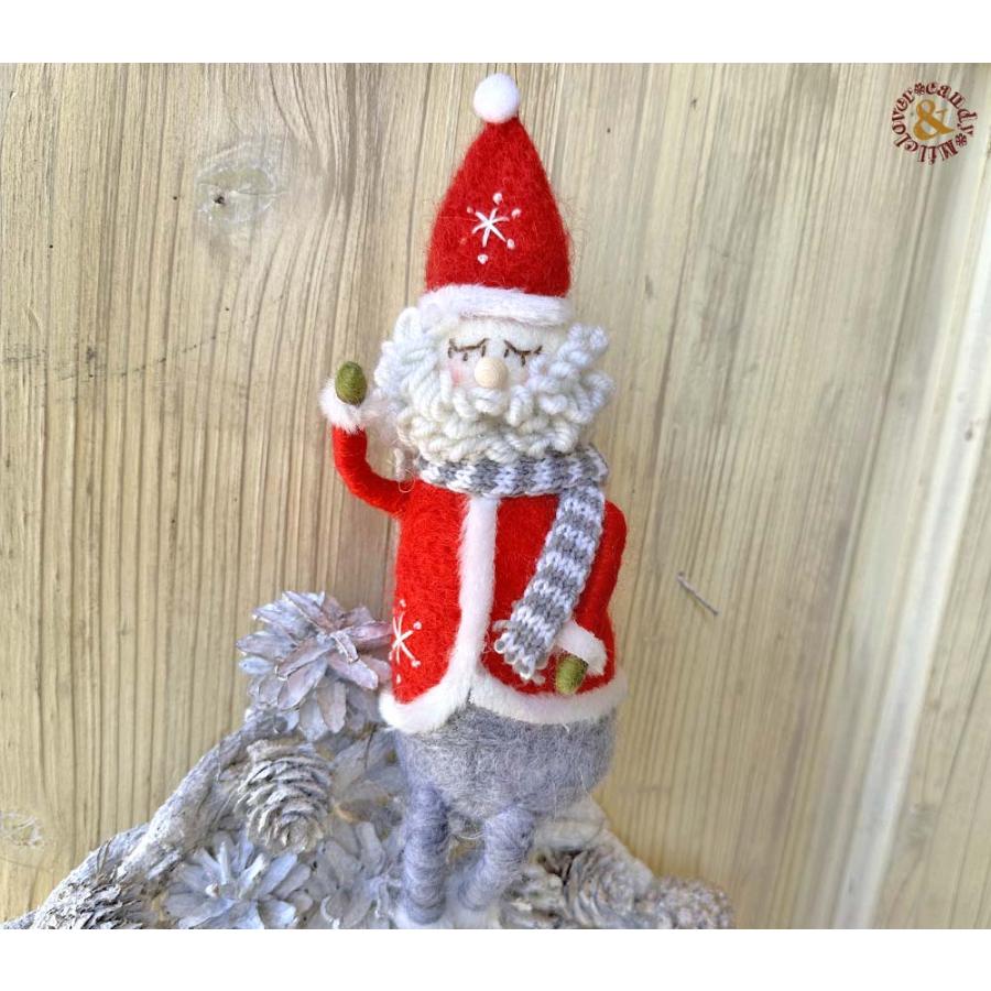 CM羊毛フェルトオーナメントL スマートサンタ/ クリスマス雑貨
