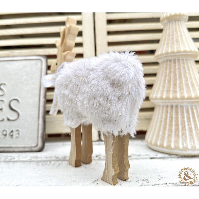 【週末特価】ORCOMPRODUCTS トナカイファー　限定コラボ品 クリスマス雑貨 もこもこトナカイ ファー ウッドディアースタンド