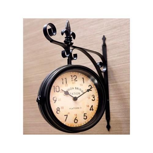 壁掛け 両面時計 ステーションクロック ボースサイド ブラック