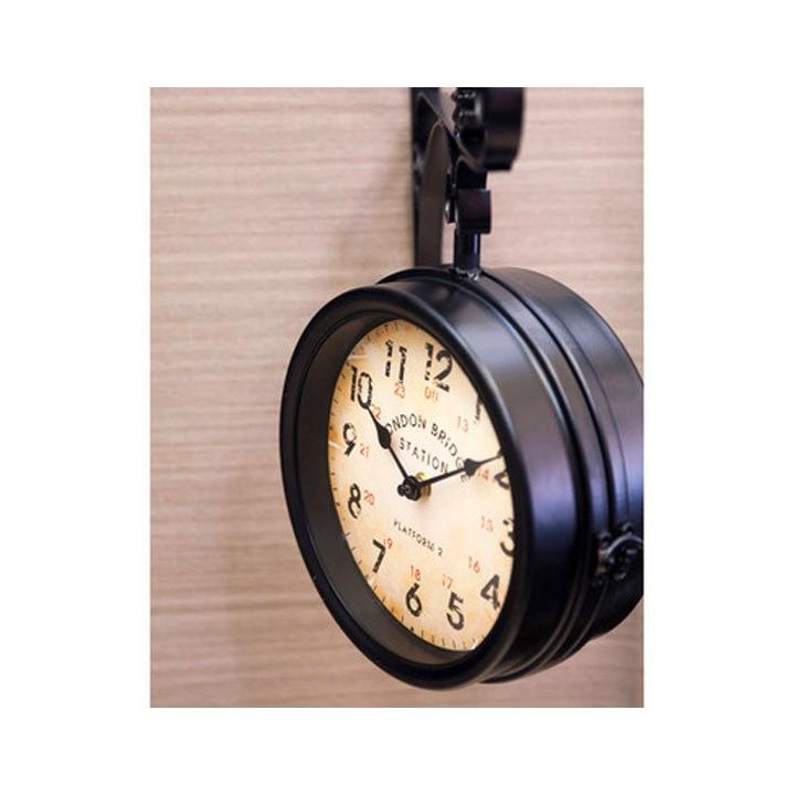 壁掛け 両面時計 ステーションクロック ボースサイド ブラック