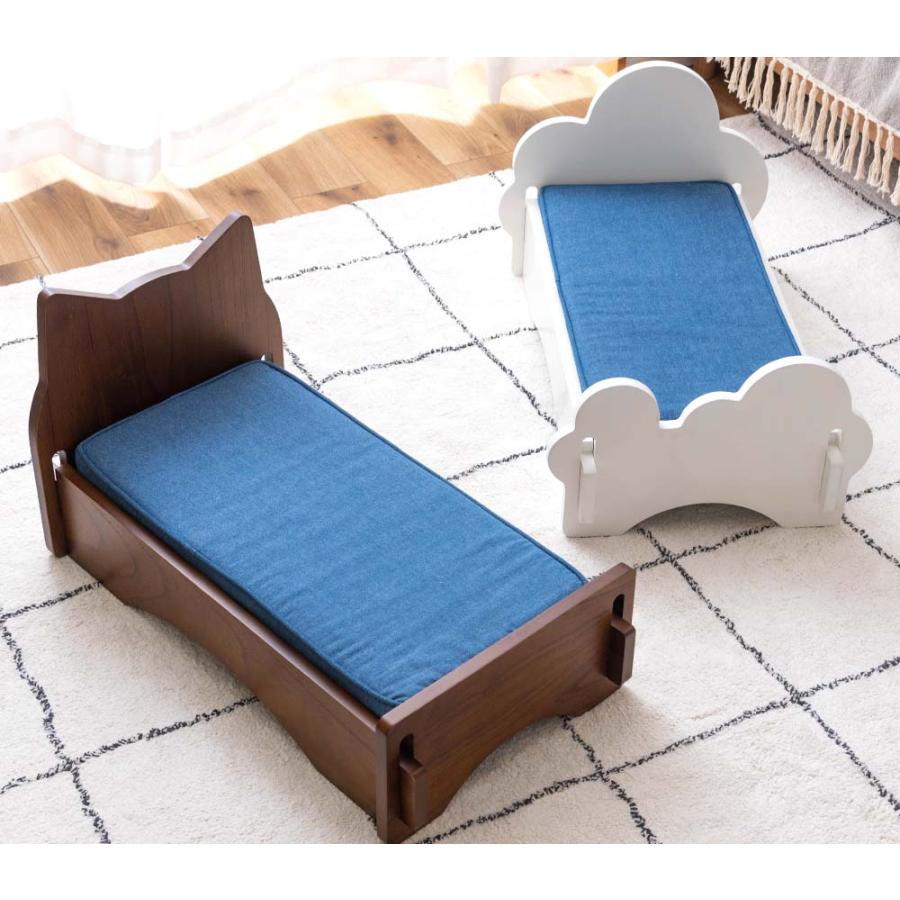 天然木 猫モチーフ 雲モチーフ わんこと猫ちゃんの ペット用ベッド