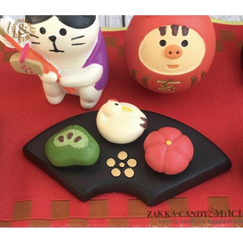 DECOLE デコレ　お正月　木製 DECOLE デコレ 初春和菓子盆 お正月 雑貨 / 卓上オブジェ かわいい