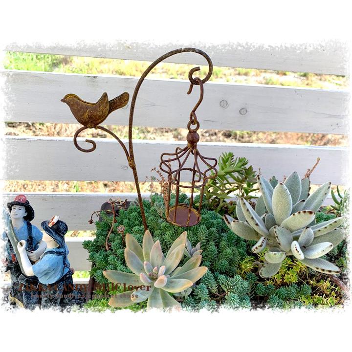 サビサビ ガーデンピック ブリキトピアリー ピック 鳥かご バード