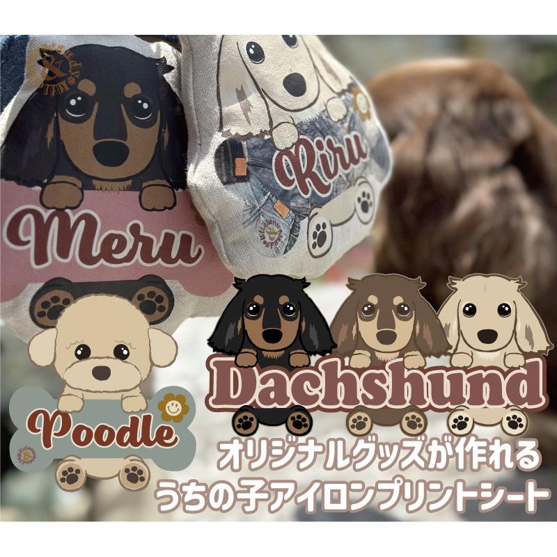 愛犬アイロンシート♥1枚600円♥愛犬柄でお着物リメイク♥接着シール 送料無料 アイロンプリントシート ファンキードッグ 2枚セット