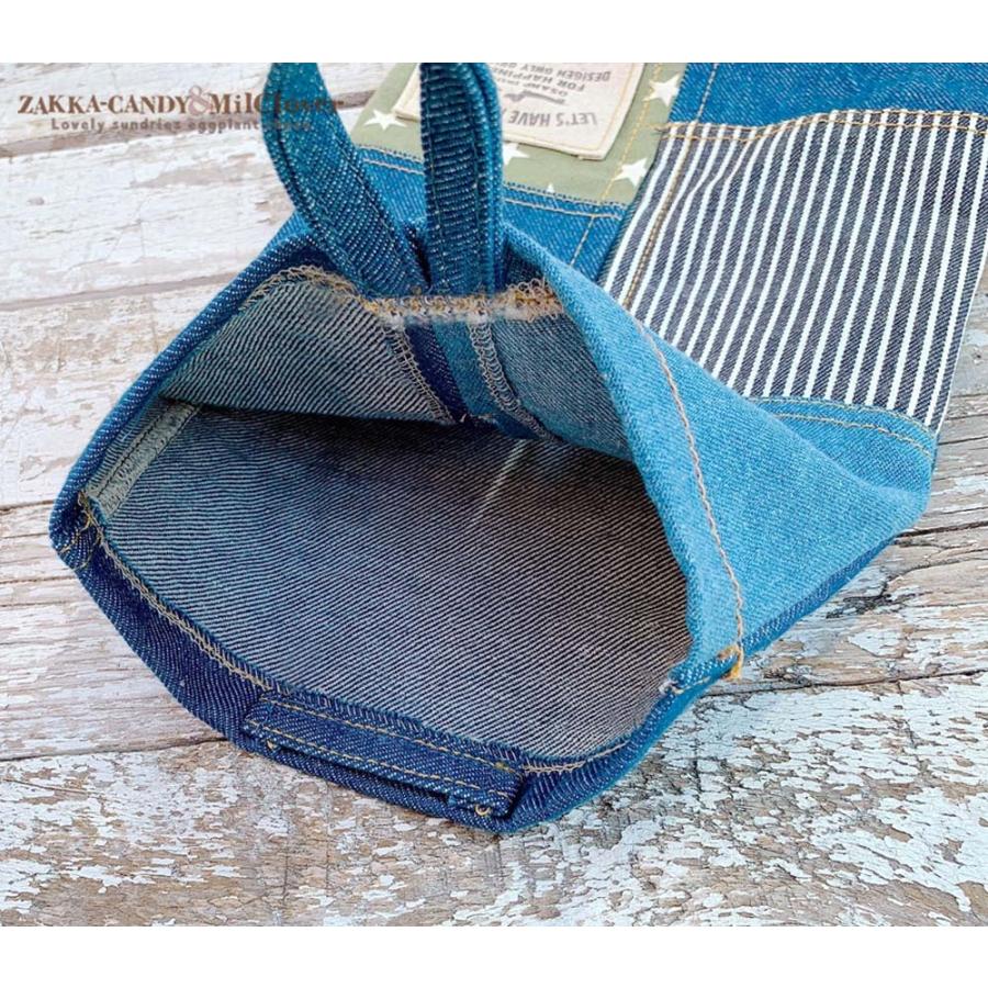 デニムパッチワーク ティッシュケース ボックスカバー / ハンドメイド