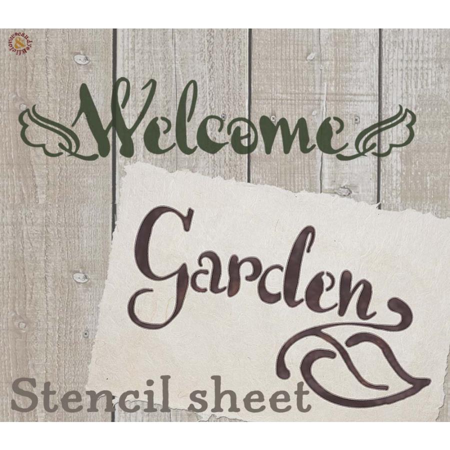 オリジナルステンシルシート WELCOME GARDEN リーフ 2枚セット / DIY
