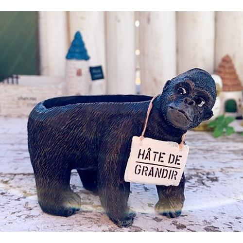 最も信頼できる リアル 看板ゴリラのミニチュアフラワーポット ゴリーユスタンドポット 動物 小さい プランター かわいい おしゃれ