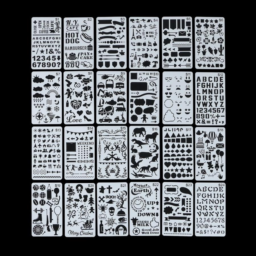 DIY テンプレート ステンシルシート スクラップ アルバム 絵図