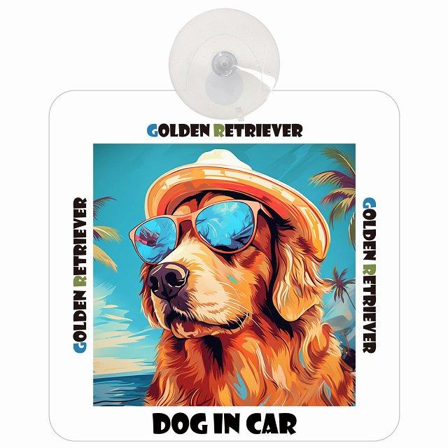 Golden Retriever ゴールデンレトリバー DOG IN CAR 吸盤 犬用 Golden Retriever ゴールデンレトリバー DOG IN CAR 吸盤 犬用