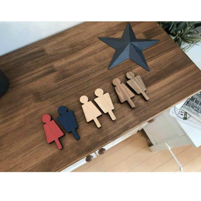 H-H02/木製ピクト/平付けヒノキ/木製ピクトサイン/文字フルオーダー トイレサイン ピクトサイン 木 国産ヒノキ使用 木製 toilet 人型 A