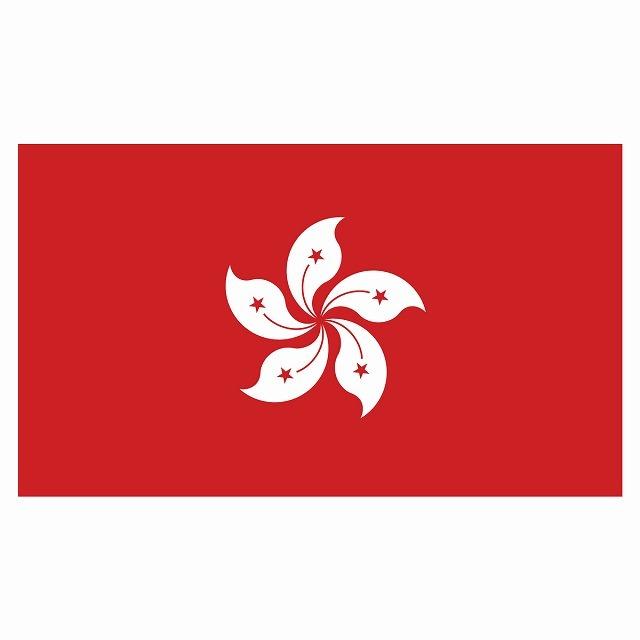 香港 Hong Kong 国旗 ステッカー シール National Flag 国 旗 塩ビ製 150x86mm｜zakka-felice