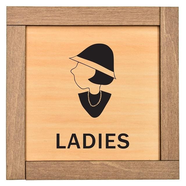 木枠付き 木製トイレプレート Ladies Gents 昭和レトロ サイン
