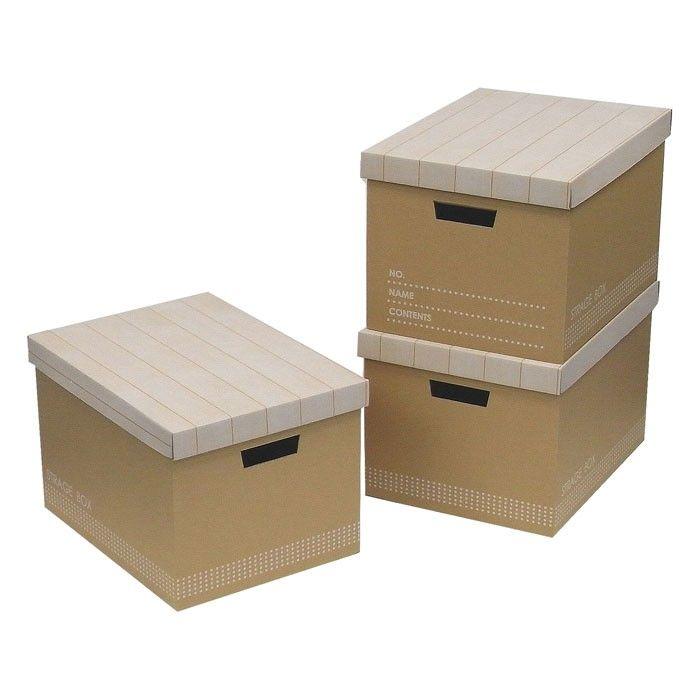 ダンボール 日本製 フタ付き 収納ボックス 3個組 段ボール 家具 クラフト ボックス Box 箱 カラーボックス M5 Mgkmi6801 ザッカーグplus いいもの見つけた 通販 Yahoo ショッピング