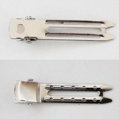 8個パック】ヘアクリップ 穴空き タイプ 48mm×9mm シルバー 色 sgy-352