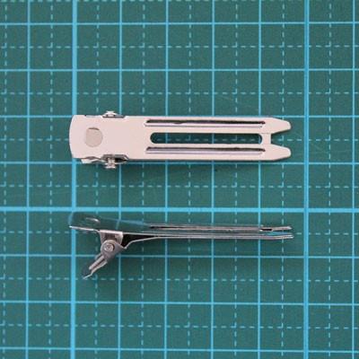 8個パック】ヘアクリップ 穴空き タイプ 48mm×9mm シルバー 色 sgy-352