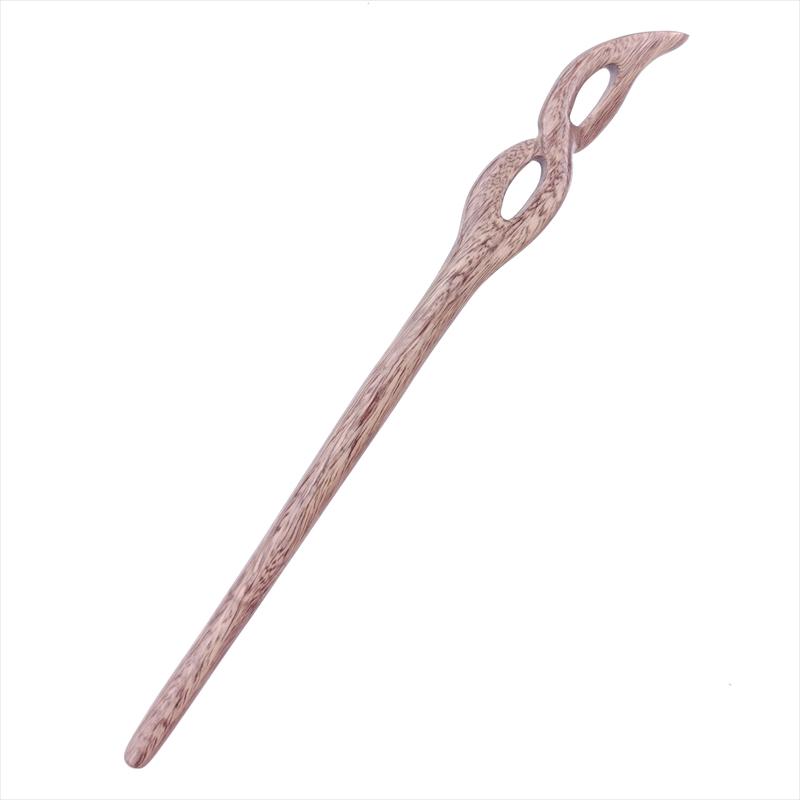 かんざし 簪 木製 緑檀 60 8の字 普段使い シンプル 天然木 木彫り