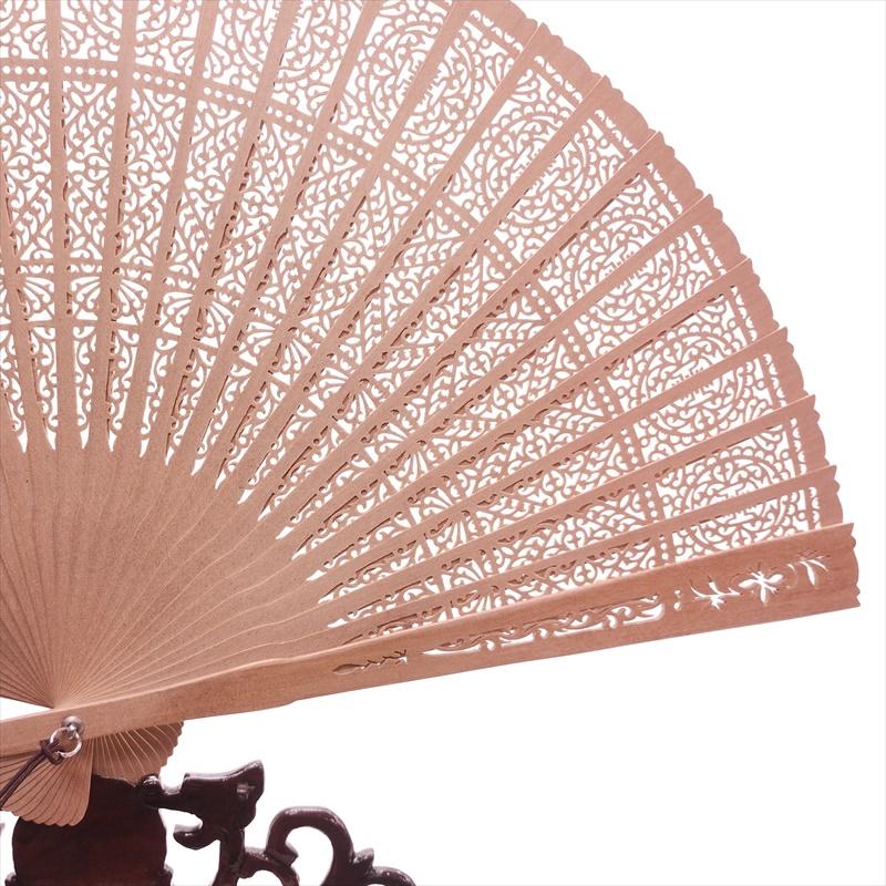 白檀 扇子 インドネシア産白檀 檀香扇 XS111-07 天然木 工芸扇子