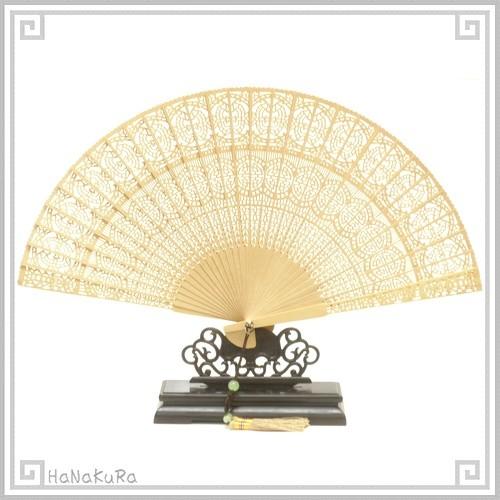 白檀扇子 白檀扇子 インド産白檀 檀香扇 XS102-51 20cm | 工芸扇子,白檀