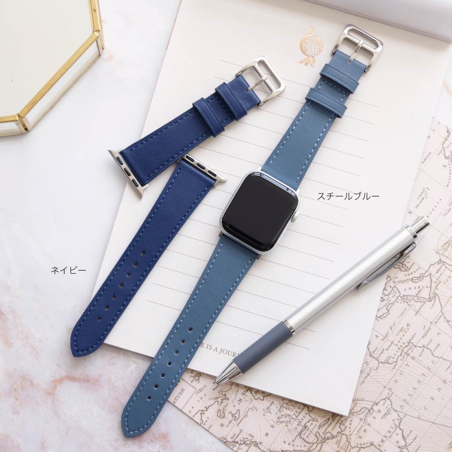 アップルウォッチ バンド レザー 本革 44mm 40mm 45mm 41mm Apple Watch ベルト 女性 おしゃれ レザーベルト 金具｜zakka-kokokara｜23