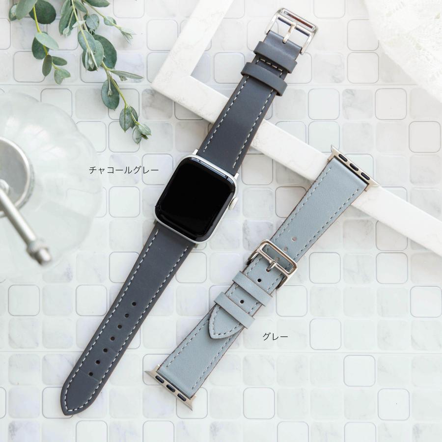 アップルウォッチ バンド レザー 本革 44mm 40mm 45mm 41mm Apple Watch ベルト 女性 おしゃれ レザーベルト 金具｜zakka-kokokara｜24