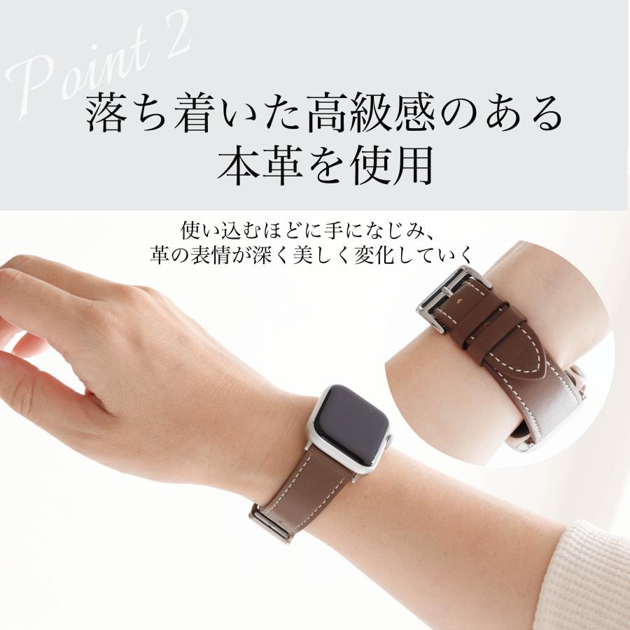 アップルウォッチ バンド レザー 本革 44mm 40mm 45mm 41mm Apple Watch ベルト 女性 おしゃれ レザーベルト 金具｜zakka-kokokara｜18