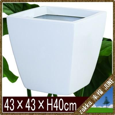 大型鉢カバー アーバンポット AS型 ホワイト AS-43 43×43×H40cm【大和プラ販 ヤマトプラスチック グラスファイバー FRP 植木鉢 4903266719050】の画像
