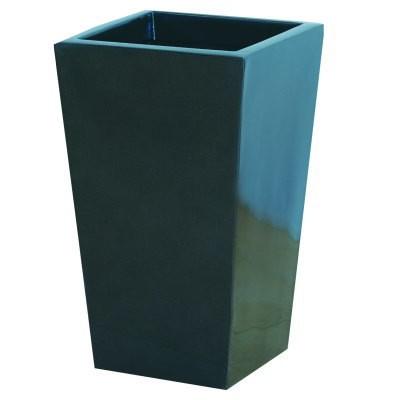 大型鉢カバー スクエアポット メタリックグレー L-25型 25×25×H40cm【大和プラ販 ヤマトプラスチック グラスファイバー FRP 植木鉢 4903266719333】