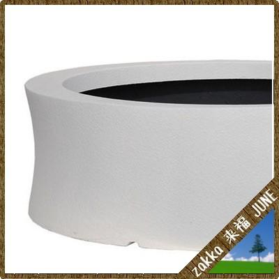 大型鉢カバー カーブ 100型 ホワイト 100×H31cm【大和プラ販 ヤマトプラスチック グラスファイバー FRP 植木鉢 4903266725655】の画像