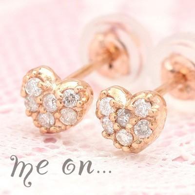 ピアス me on... K10ピンクゴールド（PG）ダイヤモンドパヴェピアス 