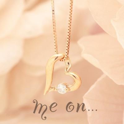 ネックレス me on... K10ピンクゴールド(PG)ダイヤモンド・オープン 