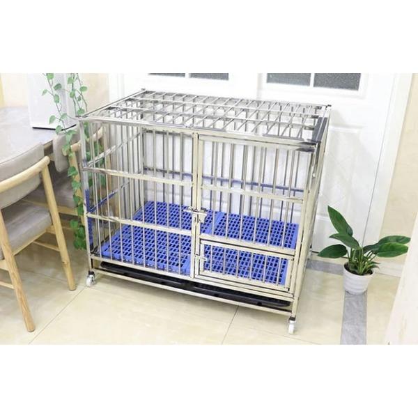 早い者勝ち訳あり！ ステンレス製 ドッグゲージ （幅108×奥行72×高さ92cm） 中型〜大型犬用 組立式〔代引不可〕 【F8270452301】(30202円)