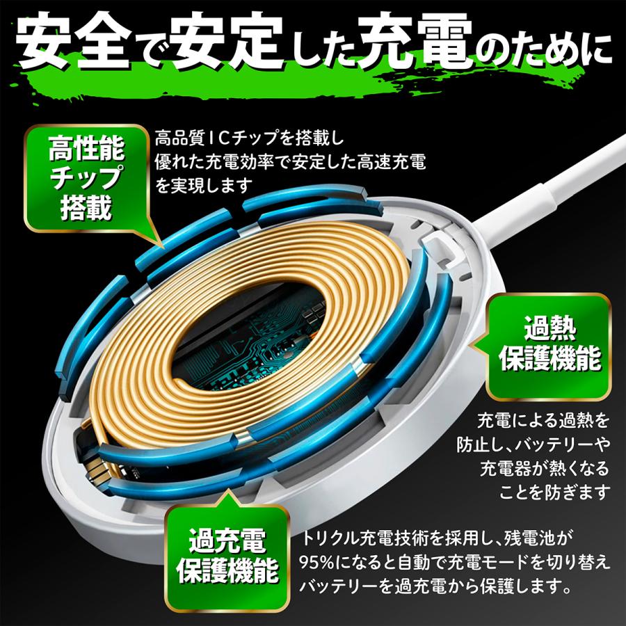 ワイヤレス充電器 MagSafe充電器 iPhone12 Qi 急速充電器 最大15W マグネット式 磁石ワイヤレス Qi急速充電器 iPhone 12 Pro Mini ProMax Quorl |  | 04