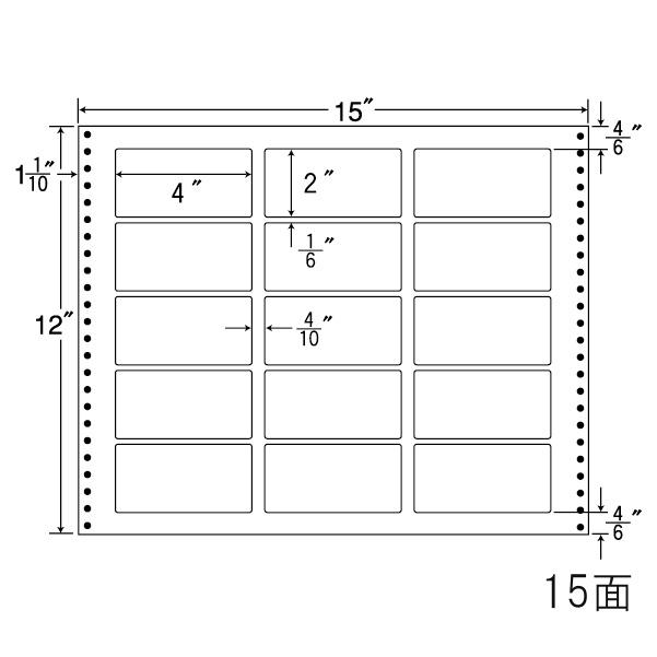 ナナフォーム　LB15L　タックフォームラベル耐熱タイプ　15面　500折(4,500枚)