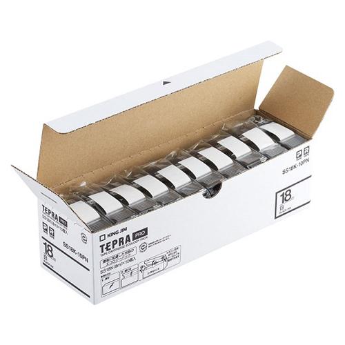 テプラPROテープ SS18K-10PN エコパック白ラベル10個 1巻8m テプラカートリッジ キングジム