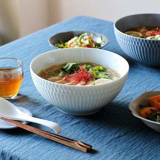 小田陶器 さざなみ 19cm 鉢(中鉢 おしゃれ 日本製 美濃焼 鉢 ラーメン