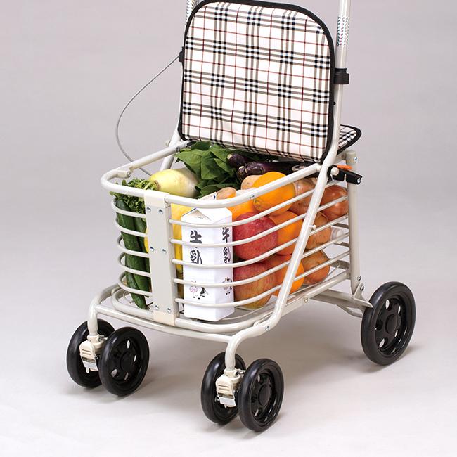 【展示品】 座れる シルバーカー　腰かけ コンパクト 折りたたみ 6輪 シニア 腰かけ付カート(シルバーカー 座れる おしゃれ 軽量 コンパクト
