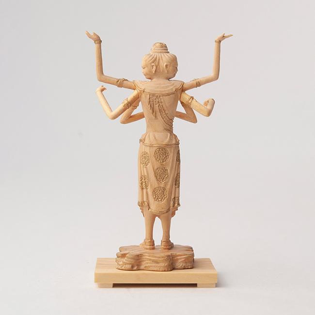 極小仏 阿修羅(阿修羅像 仏像 木製 木彫り 柘植 ツゲ 高さ9.5cm アート