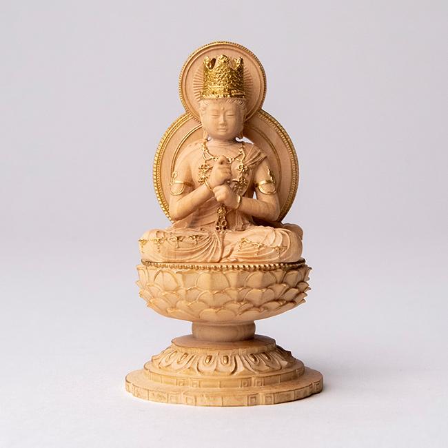 極小仏 大日如来(大日如来像 仏像 木製 木彫り 柘植 ツゲ 高さ9.5cm
