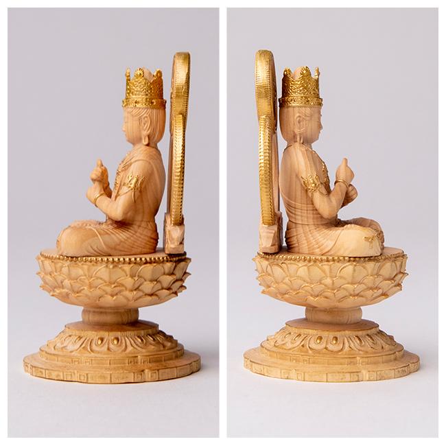 極小仏 大日如来(大日如来像 仏像 木製 木彫り 柘植 ツゲ 高さ9.5cm