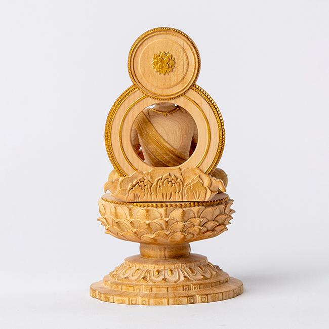極小仏 大日如来(大日如来像 仏像 木製 木彫り 柘植 ツゲ 高さ9.5cm