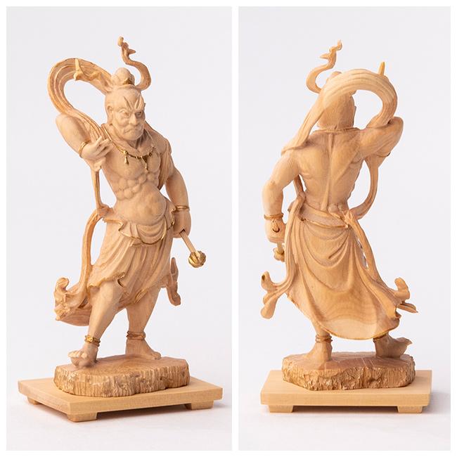 極小仏 金剛力士立像(仏像 木彫り 木製 金剛力士 オブジェ 置物