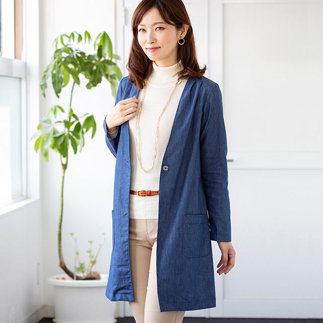 国産 岡山デニム コーディガン インディゴブルー コーディガン カーディガン 薄手コート レディース デニム ジーンズ Ko852 雑貨のねこや 通販 Yahoo ショッピング