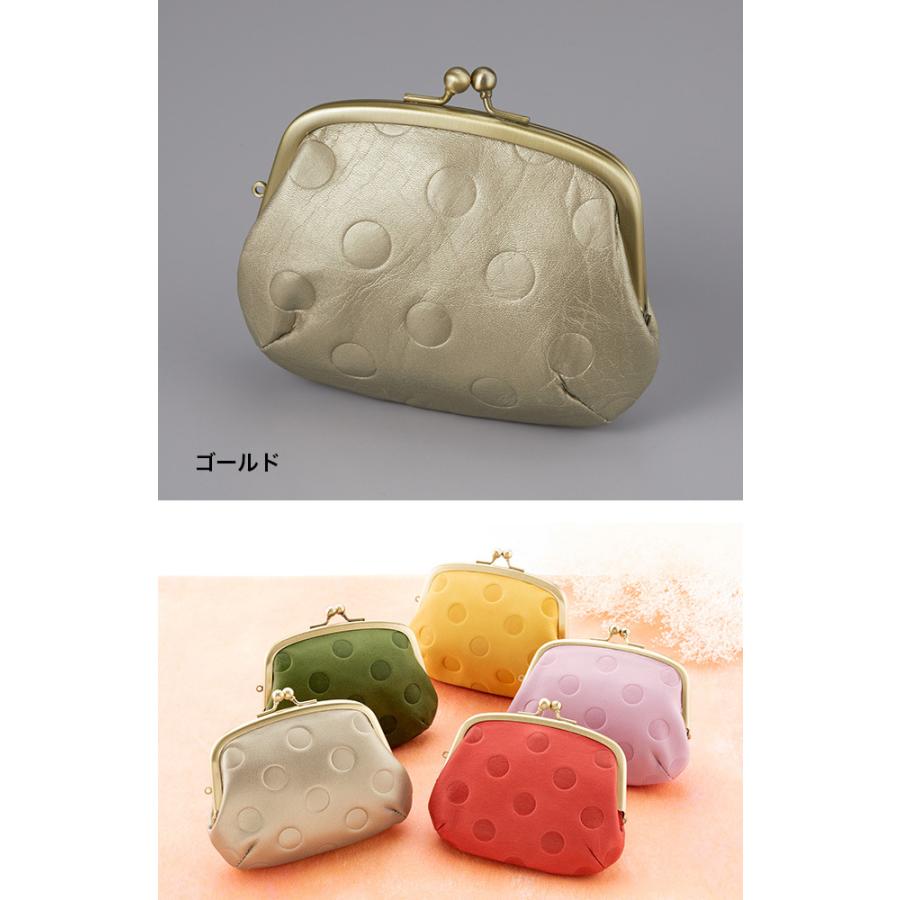 国産 姫路牛革 ドットがま口 ミニ財布(がま口 財布 がま口財布