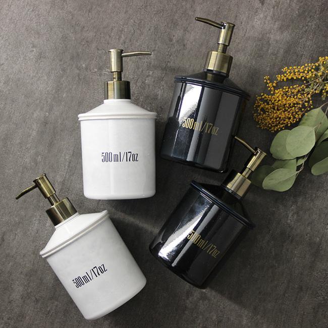 マディ ノンブレ ディスペンサー 500ml 同色2個 詰め替え シャンプー リンス ボトル ポンプ 陶器風 Ma723 2 雑貨のねこや 通販 Yahoo ショッピング